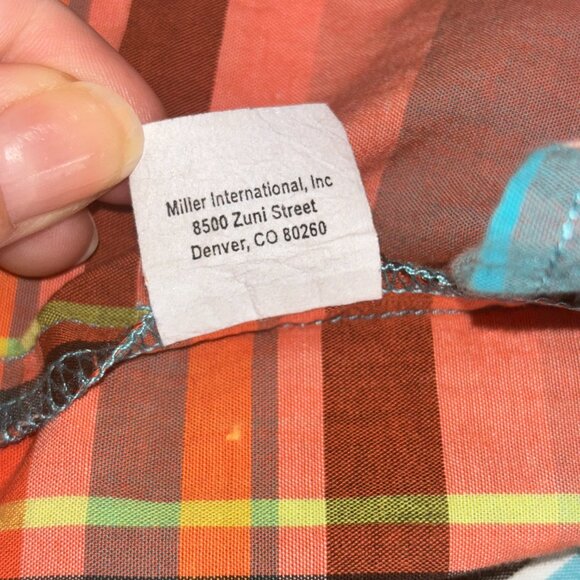 Rockies Orange and Blue Plaid Button-Up Shirt - Size M - Picture 13 of 13